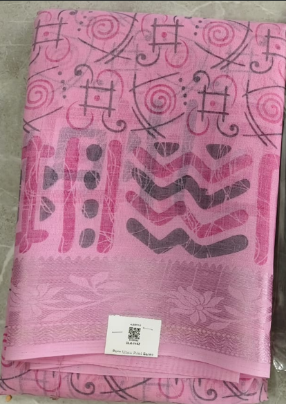 PURE LINEN PRINT SAREE